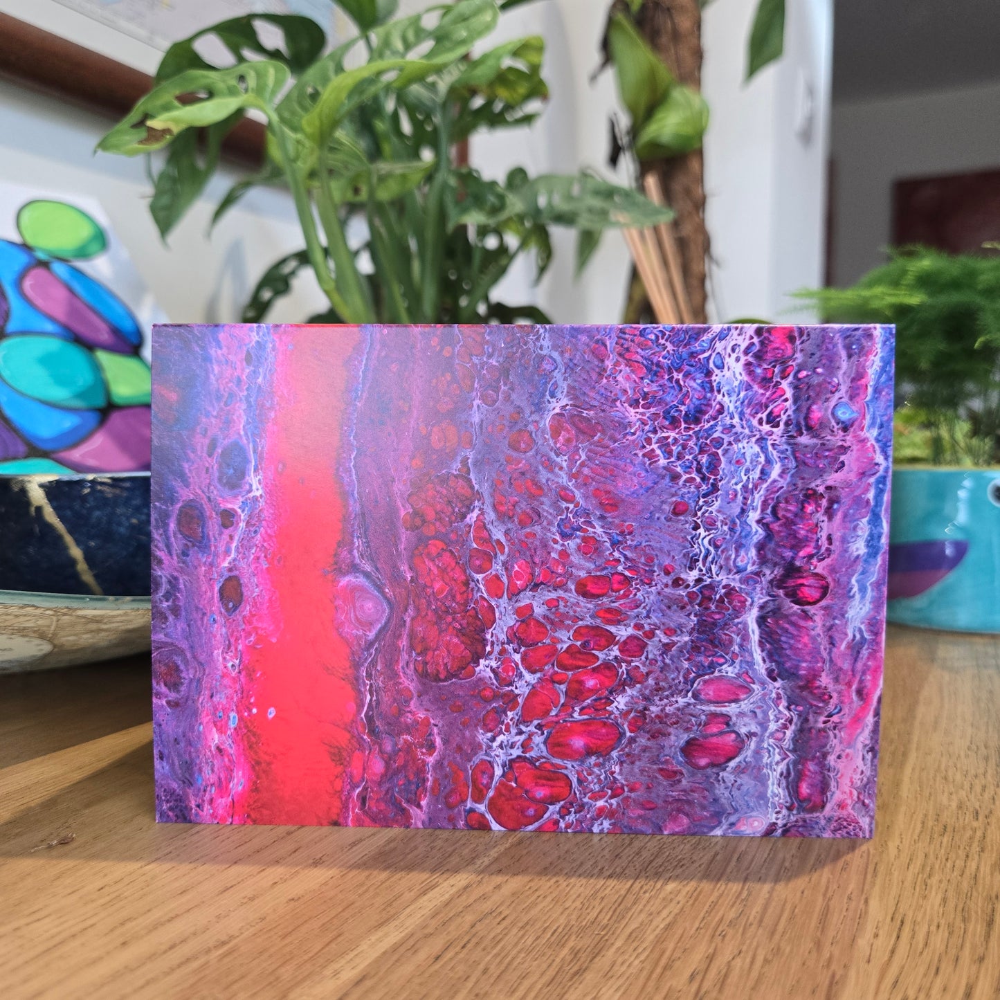 Geode Red 2 - Fine Art Greetings Card