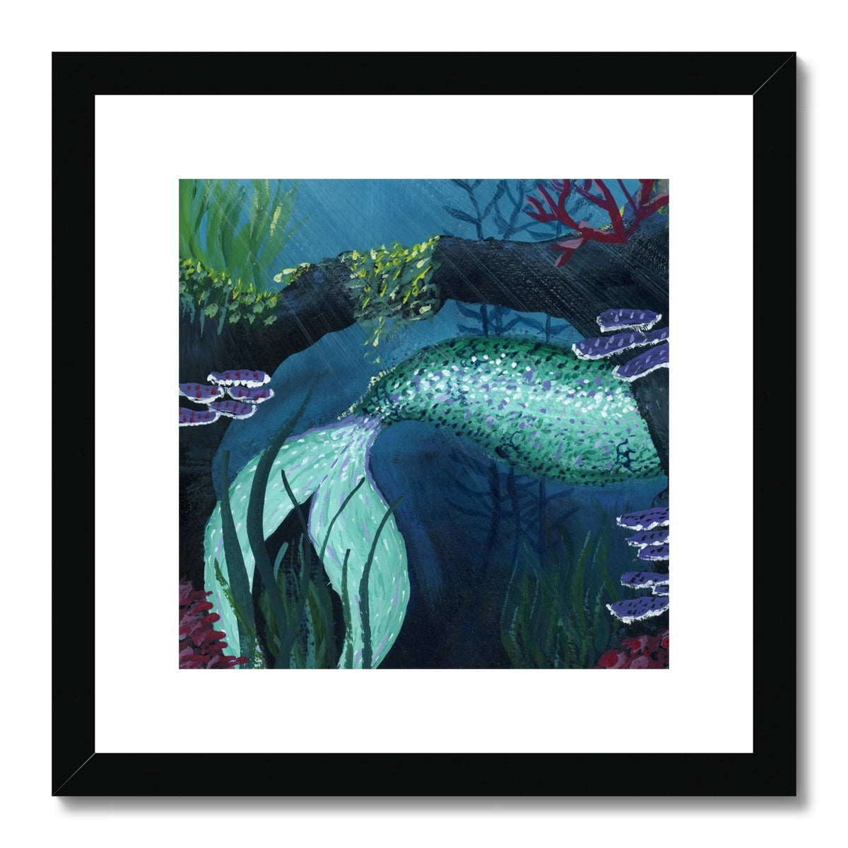 The Elusive Mermaid - Open Edition Fine Art Print  -  Framed & Mounted