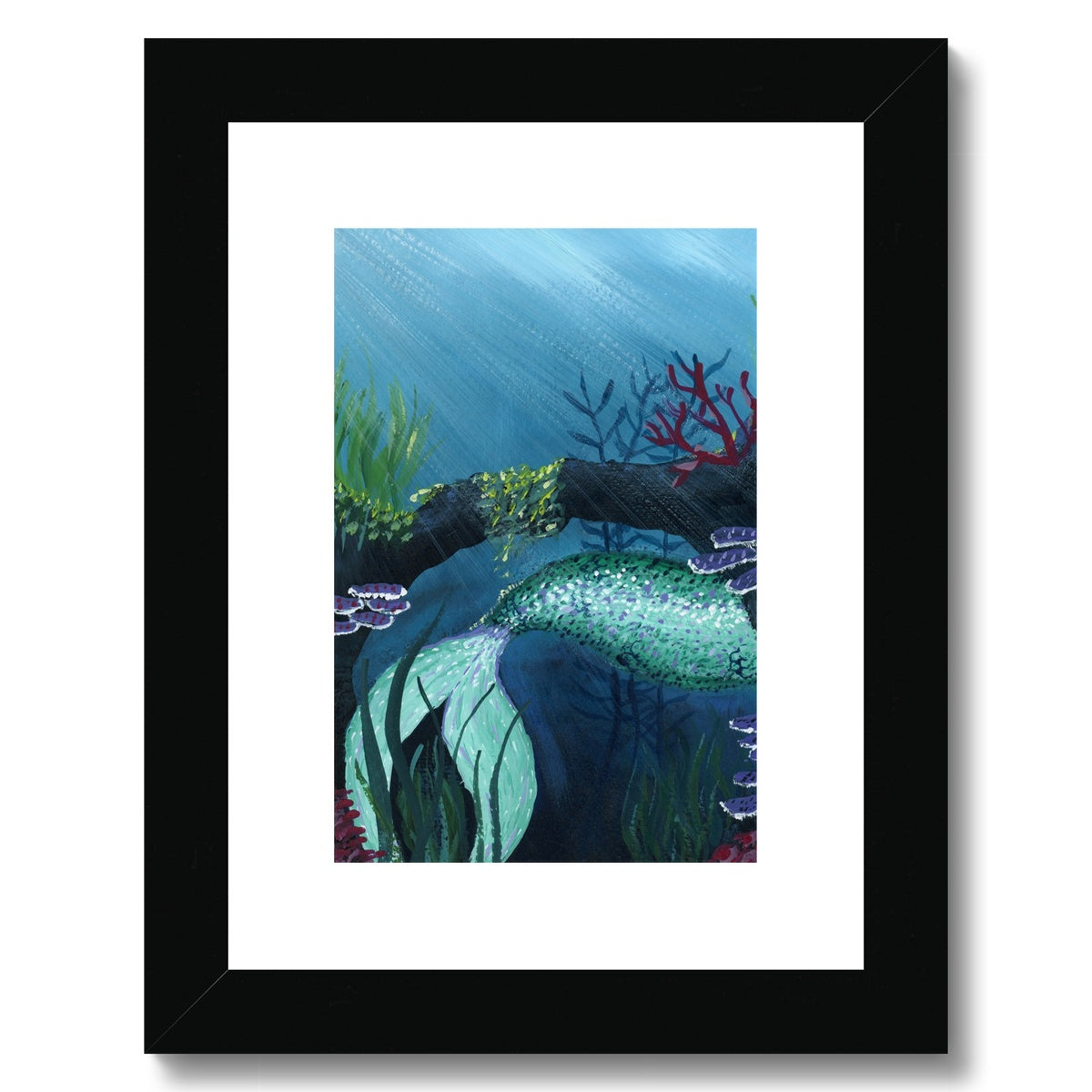 The Elusive Mermaid - Open Edition Fine Art Print  -  Framed & Mounted