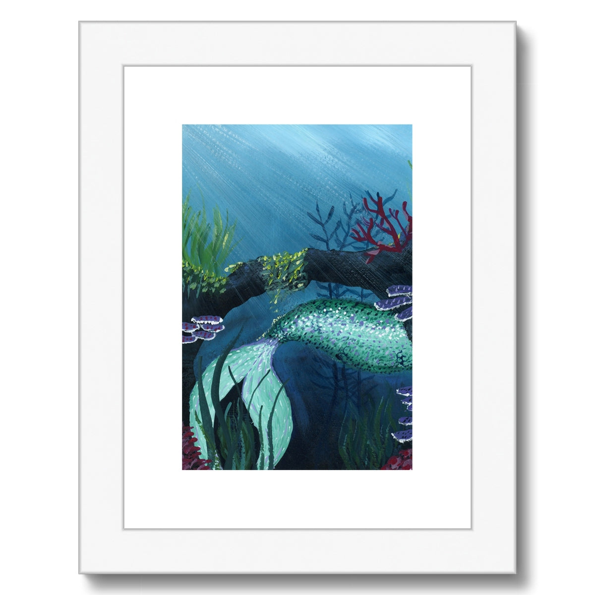 The Elusive Mermaid - Open Edition Fine Art Print  -  Framed & Mounted