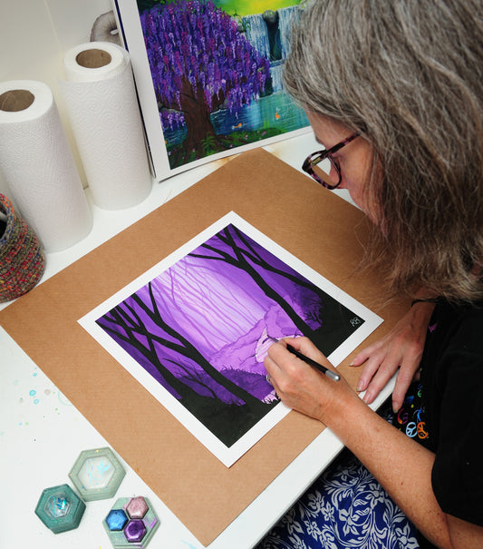 Purple Waters - Special Edition Fine Art Print - Hand finished and Signed