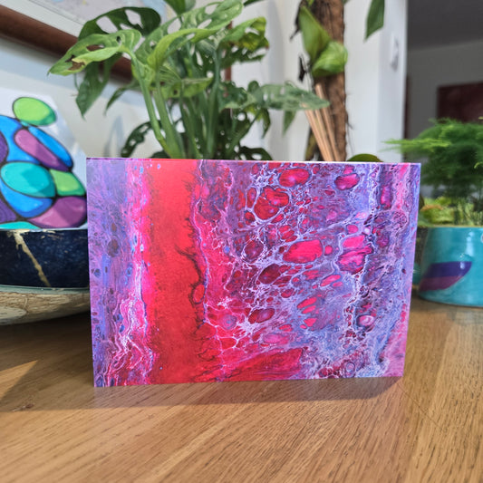 Geode Red 3 - Fine Art Greetings Card