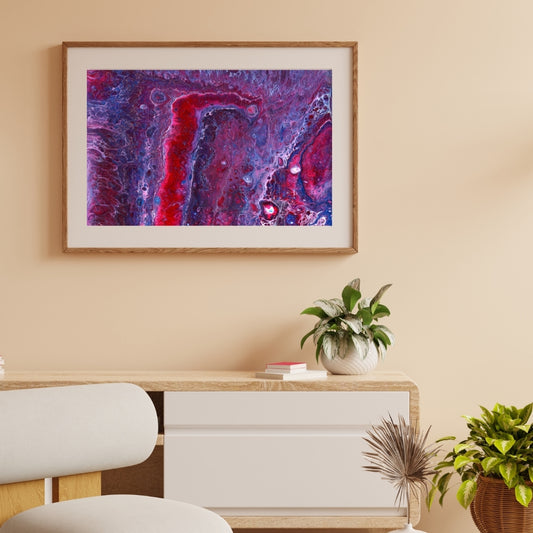 Geode Red 1 - Open Edition Fine Art Print - Framed & Mounted