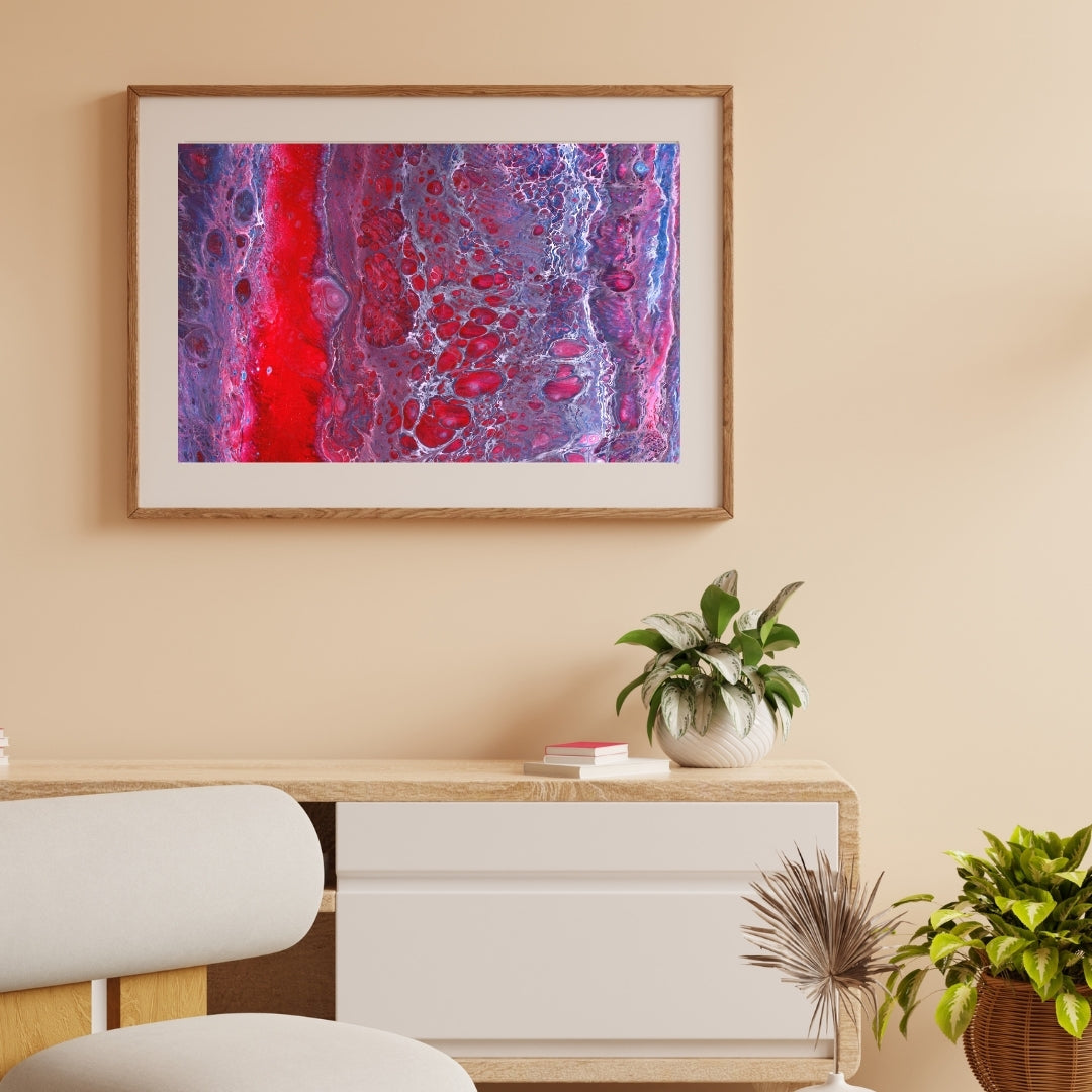 Geode Red 2 - Open Edition Fine Art Print  -  Framed & Mounted