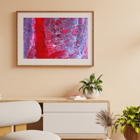 Geode Red 3 - Open Edition Fine Art Print - Framed & Mounted