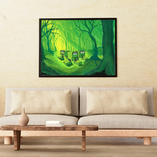 Hedglings hide in Brimble Woods - Print on Canvas